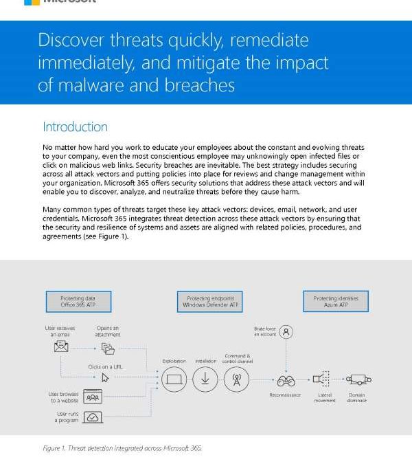 Discover threats quickly, remediate immediately, and mitigate the impact of malware and breaches
