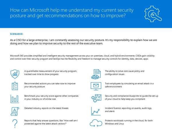 How can Microsoft help me understand my current security posture and get recommendations on how to improve?